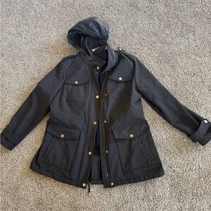 Michael Kors Black Utility Jacket with Hood